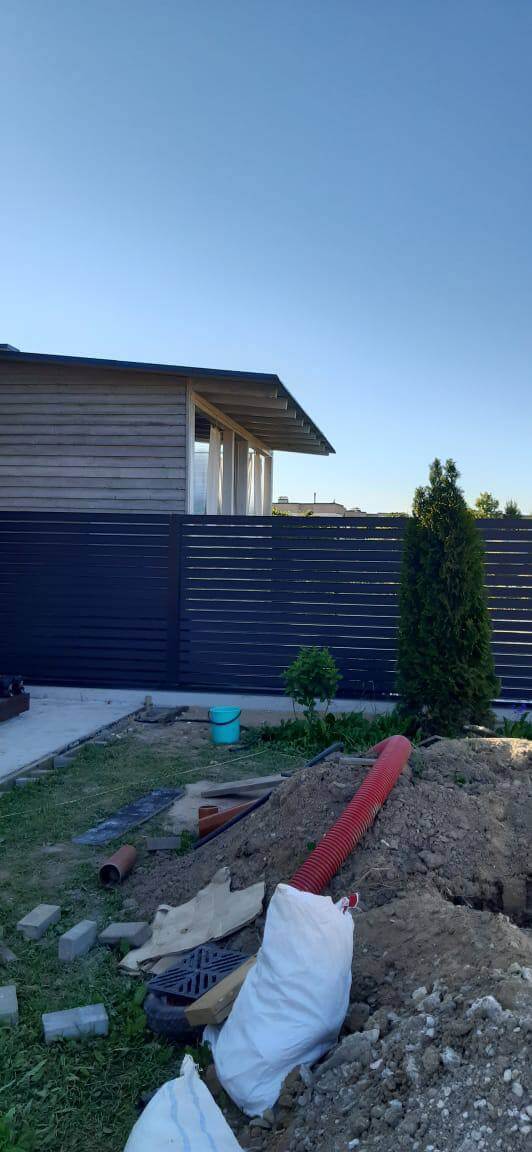 Забор-ранчо из металлического планкена 75м RAL7024 Серый Графит фото6 в Калуге