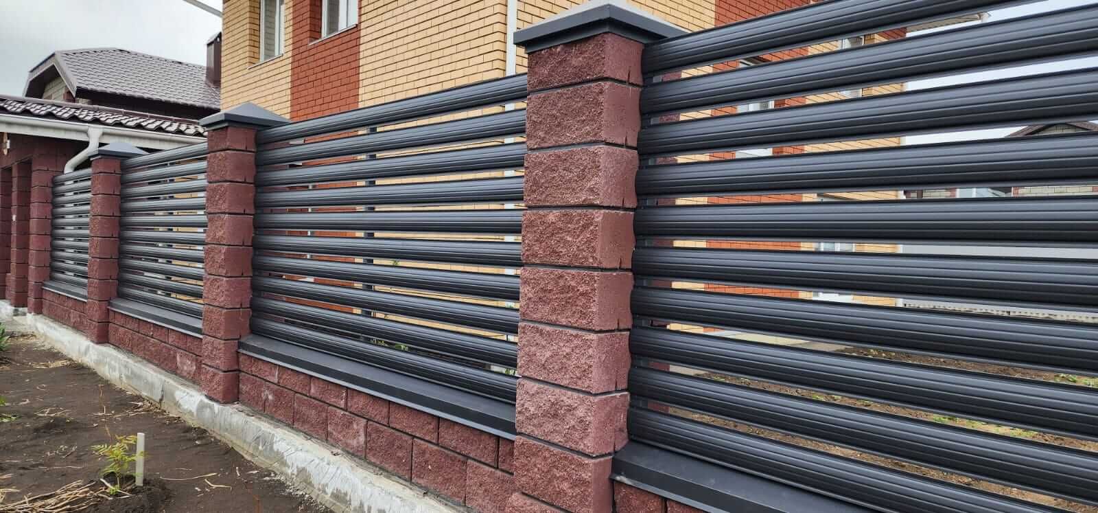 Забор-ранчо из штакетника 21м RAL7024/7024 Серый Графит МАТТЕ двусторонний в Калуге