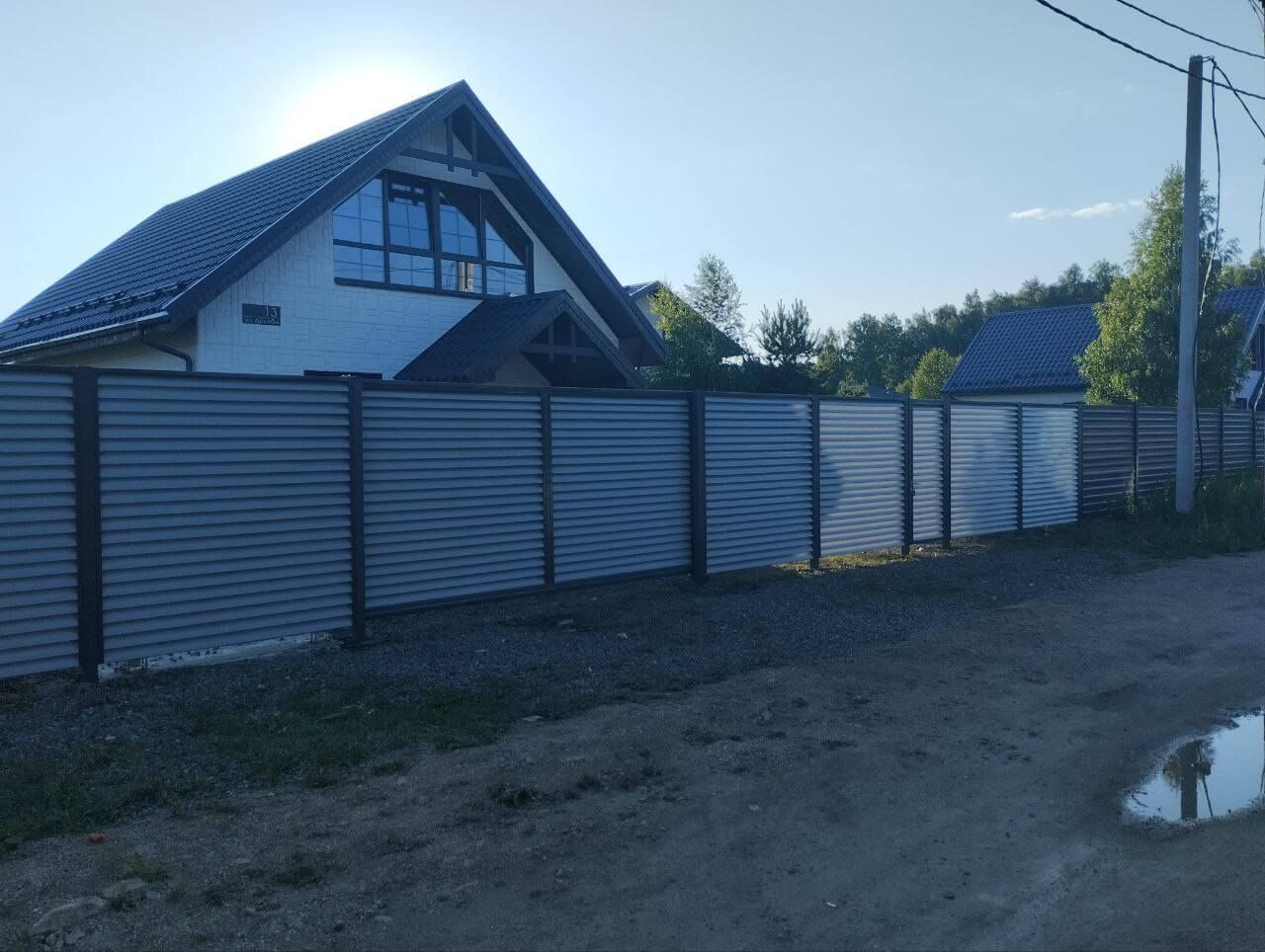Забор из ламелей еврожалюзи 20м RAL7004 Серый фото 3 в Калуге