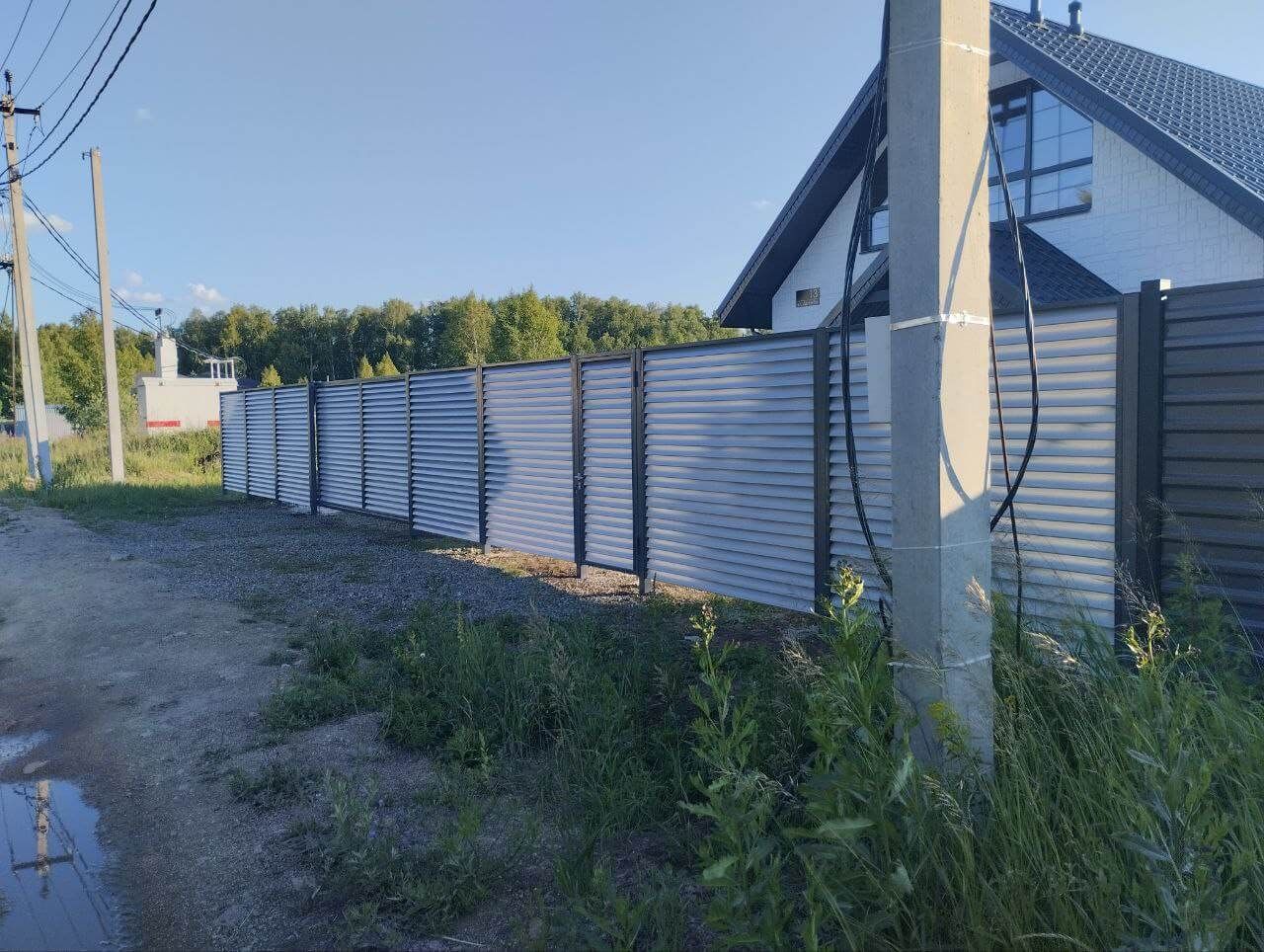 Забор из ламелей еврожалюзи 20м RAL7004 Серый фото 2 в Калуге
