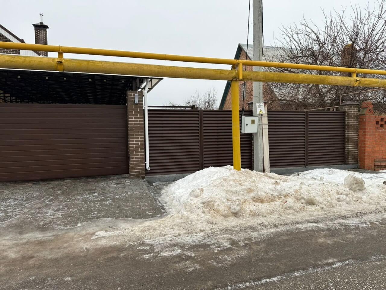 Забор-жалюзи из ламелей еврожалюзи 47м Мореный Дуб Printech фото 1 в Калуге