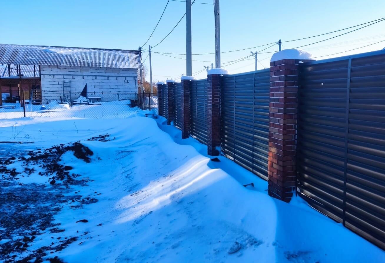 Забор-жалюзи с ламелями еврожалюзи 34м RAL7024/7024 Серый Графит двусторонний фото 1 в Калуге