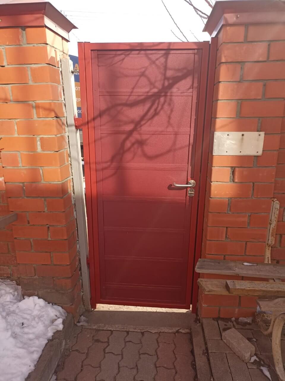 Ворота и калитка из металлопланкена 4м RAL3005 Красное Вино, Стальной Бархат фото 2 в Калуге