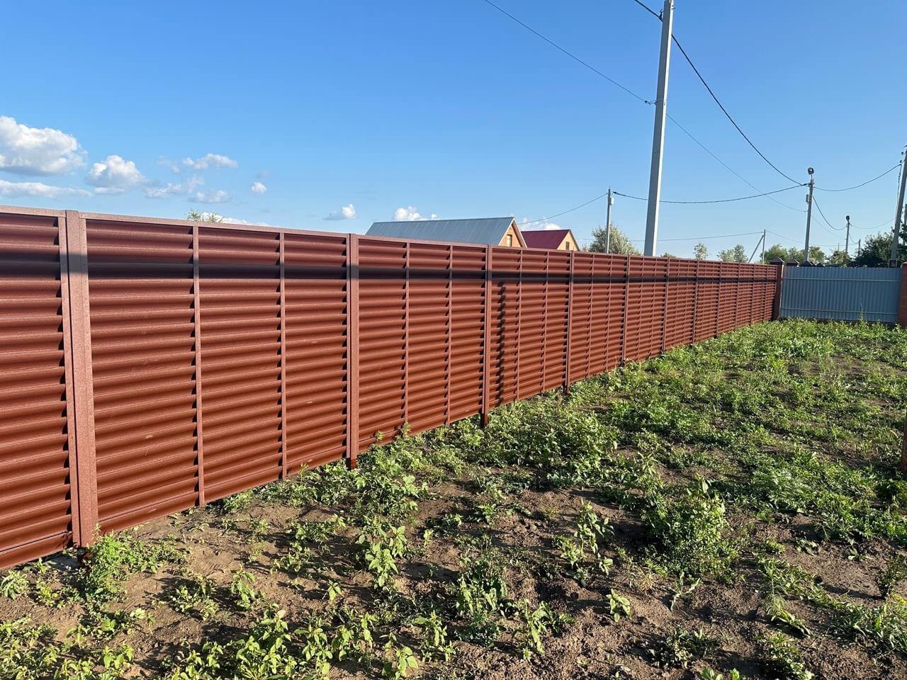 Забор из ламелей Еврожалюзи 53м RAL8017/8017 Шоколад двусторонний МАТТЕ в Калуге