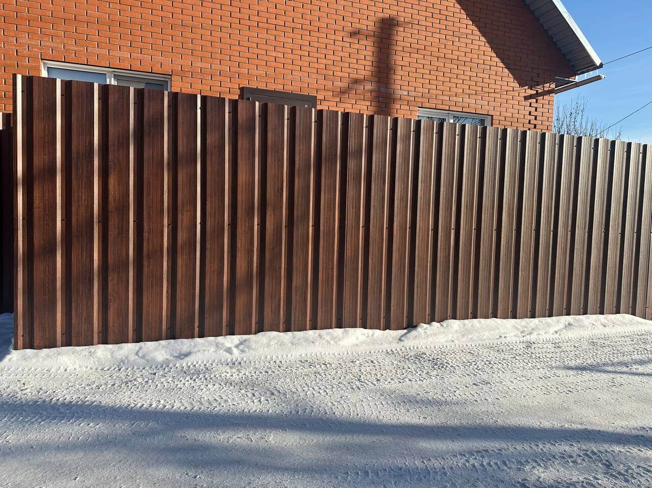 Забор из профнастила НС-21 22м Античное Дерево Принтек фото 4 в Калуге