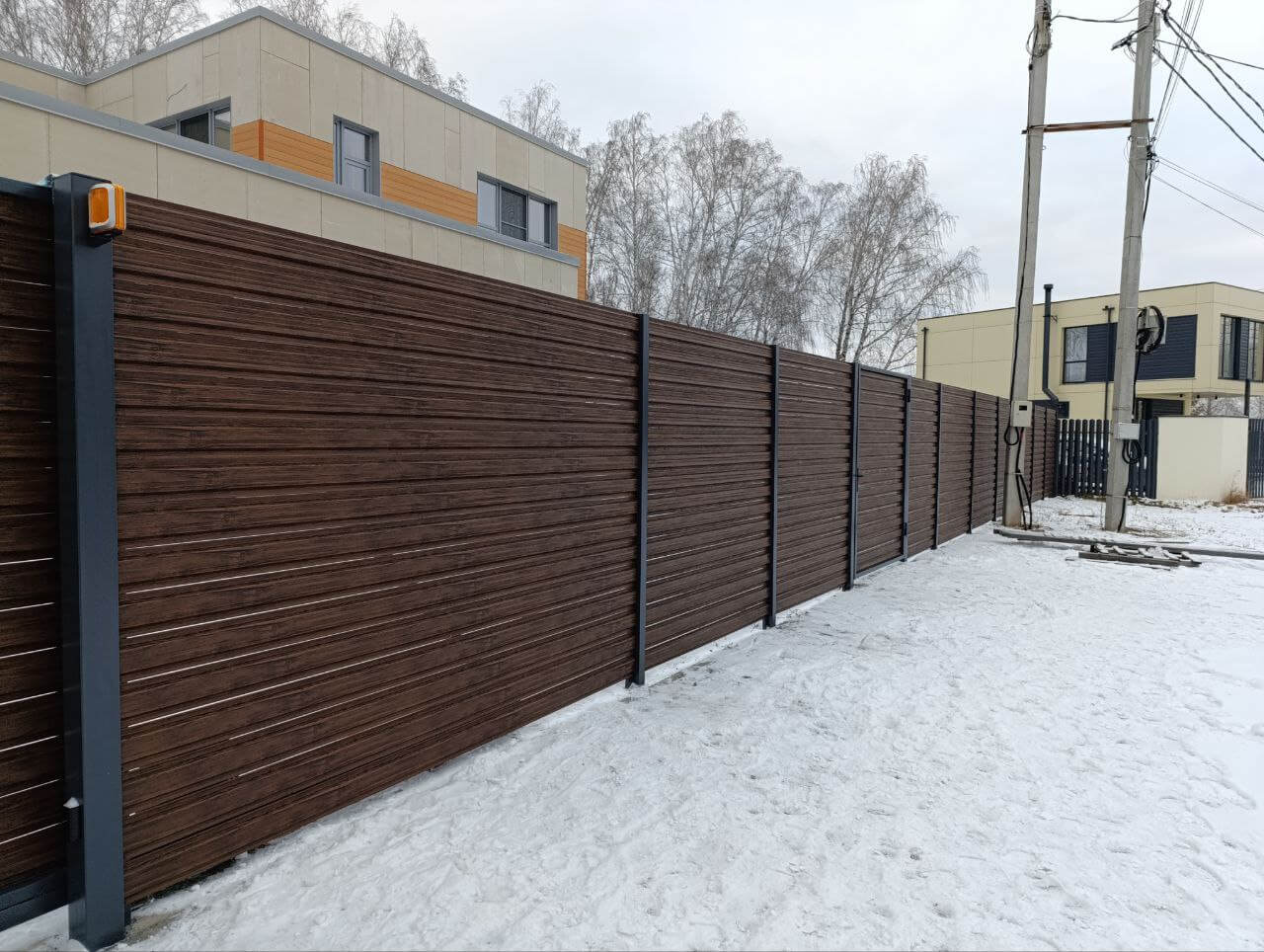 Забор-ранчо из евроштакетника 58м Темный Каштан 3D Принтек фото 4 в Калуге