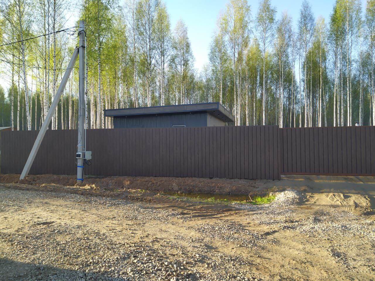 Забор из металлосайдинга ЕВРО-БРУС 25м Темный Каштан 3D Принтек фото 1 в Калуге