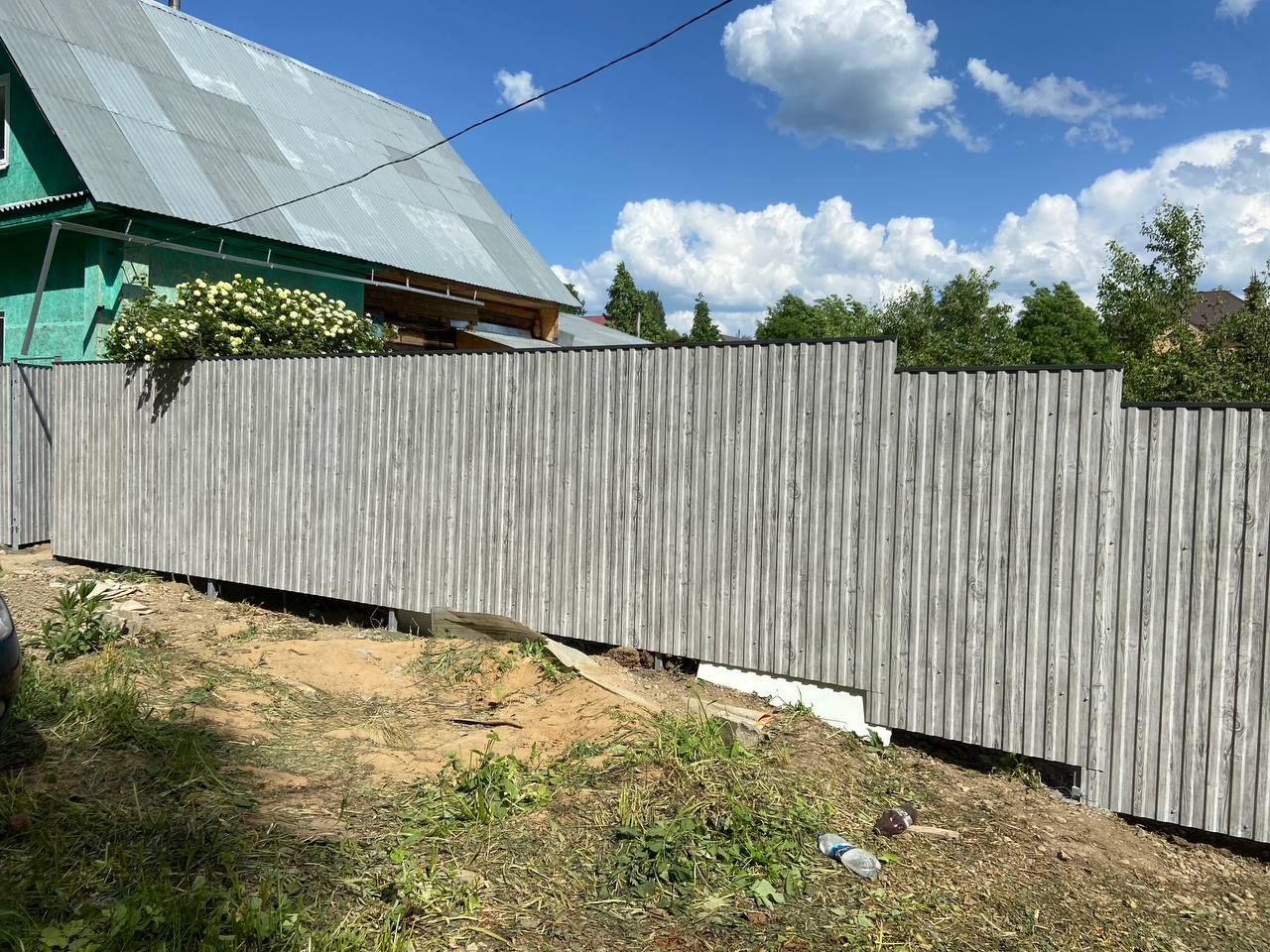 Забор из профнастила НС-10 42м Светлая Береза SteelArt фото 7 в Калуге